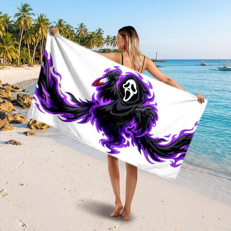 Large Beach TowelScream Ghostface Soft Absorbent Towel Beach Bath Home Use