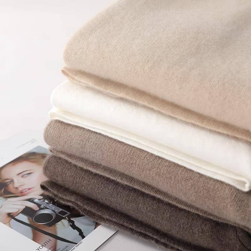 Женские шерстяные вязаные широкие кашемировые брюки Ordos City с карманами