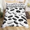 Donuts Bedding Duvet Cover Chocolate Doughnut Bedding Set Black White Comforter Cover Microfiber Whimsical Dessert Quilt Cover