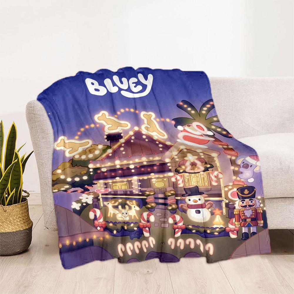 Bluey Friends Blanket Soft Warm Cozy Perfect for Picnics Livingroom Office for All Occasions Playful Design Birthday Christmas Gift Blanket