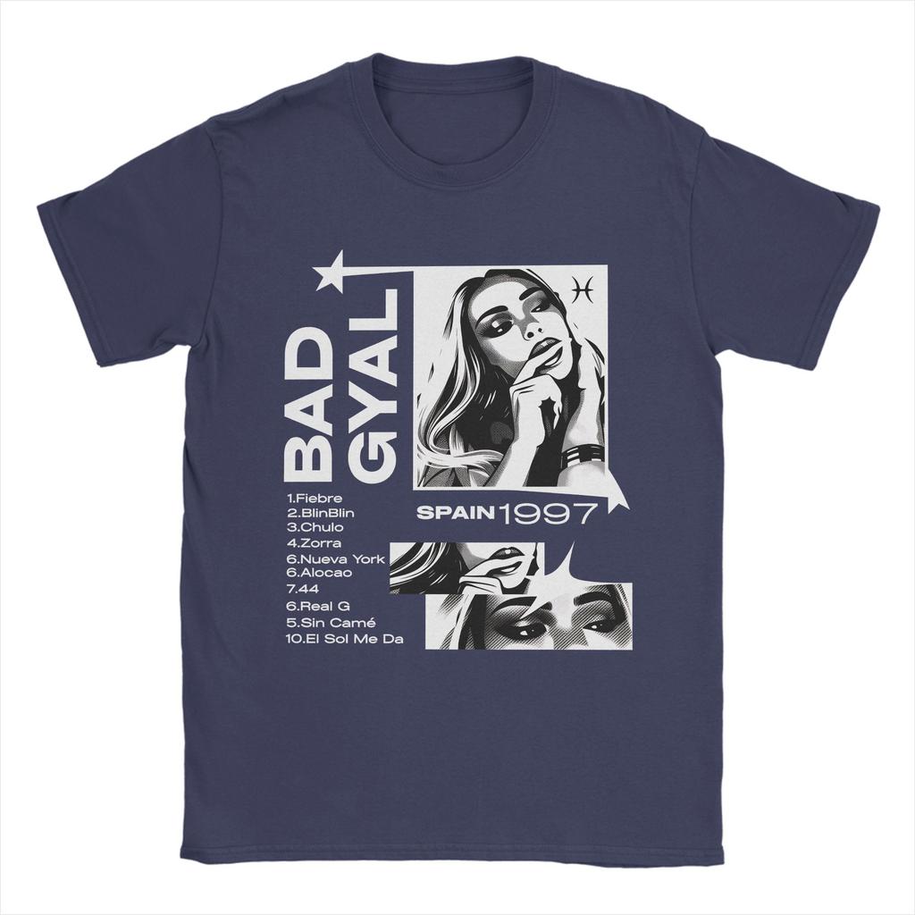 Bad Gyal Real Gyal Album Cotton TShirt For Men Beach Vintage TShirts Comfortable Trendy Cool Tees Oversize Wholesale Tops