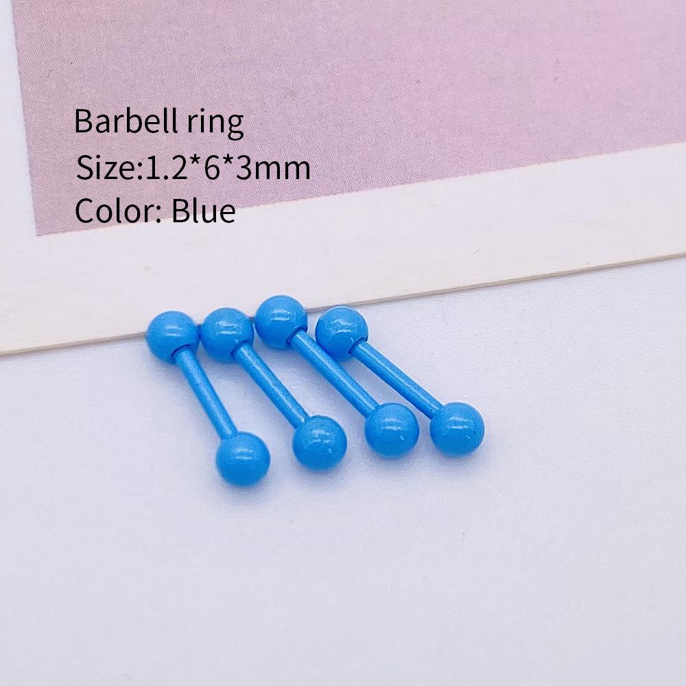 4Pcs Stainless Steel Barbell Earrings Body Piercing Jewelry
