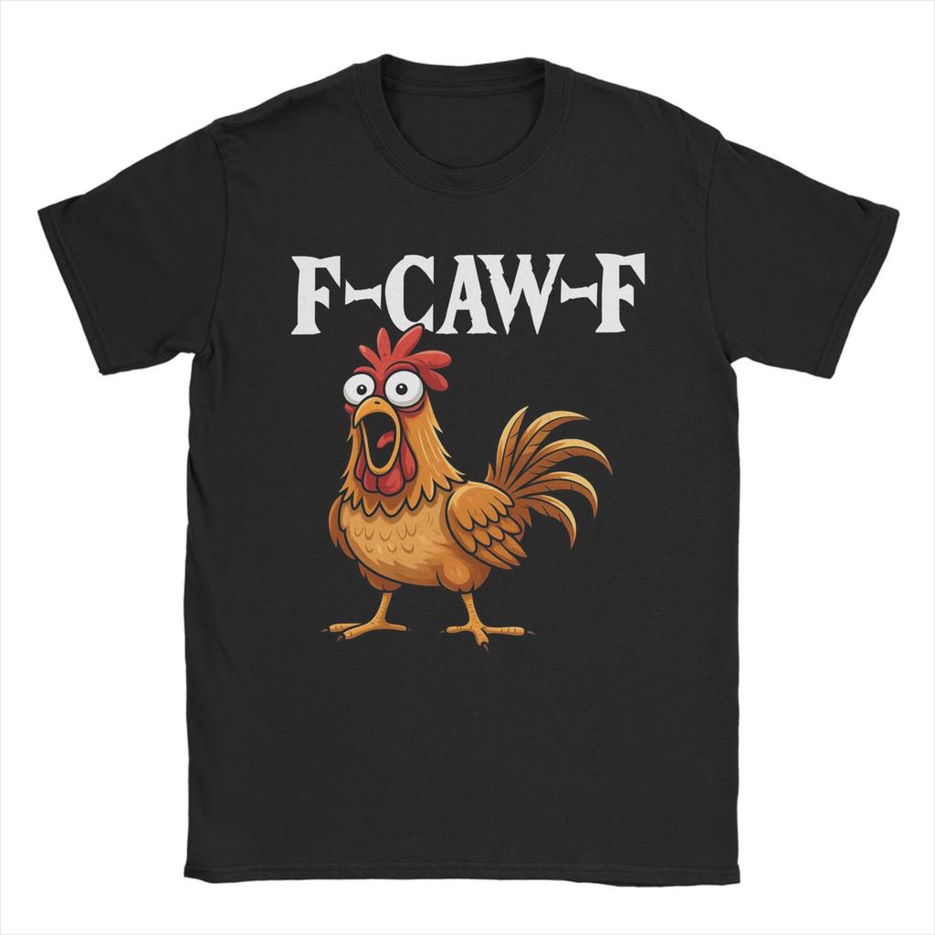 F-Caw-F Funny Chicken Christmas Xmas T-Shirt FCawF Rooster Meme Gift Popular T-Shirts Short Sleeve Summer Plus Size Top Tees