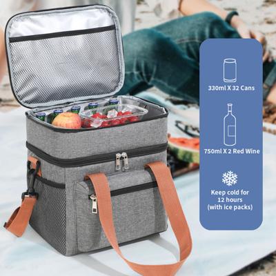 Изолированная сумка для ланча 550 мл, герметичная сумка-холодильник с сетчатыми карманами, термоконтейнер для еды