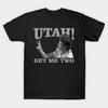 Мужская черная футболка с принтом Utah Get Me Two, печать на трансферной бумаге без резки, хлопковая футболка - Мужская летняя хлопковая футболка с графическим рисунком