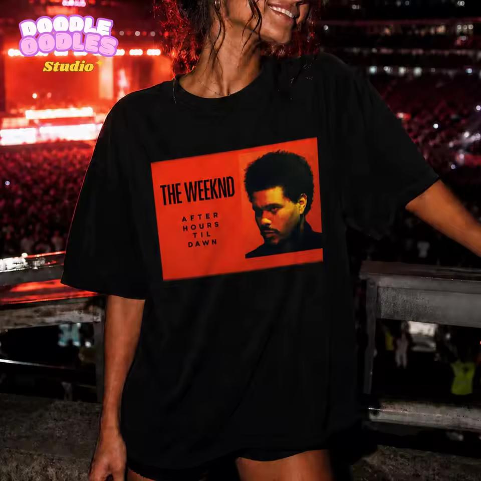 The Weeknd After Hours Til Dawn Tour 2026 Графические футболки Харадзюку Хип-хоп Футболки с коротким рукавом Унисекс Модные Повседневные футболки.