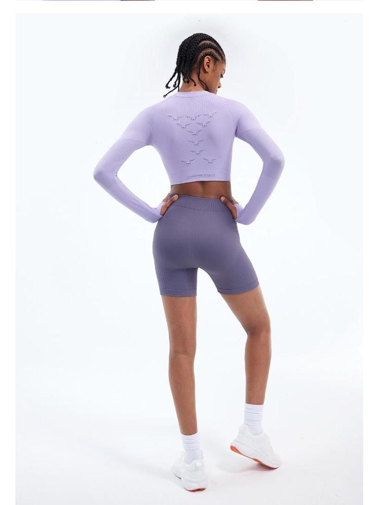 Бесшовные шорты для йоги с высокой посадкой Shark - Подтягивающие бедра и живот для пилатеса и фитнеса (YJ04)