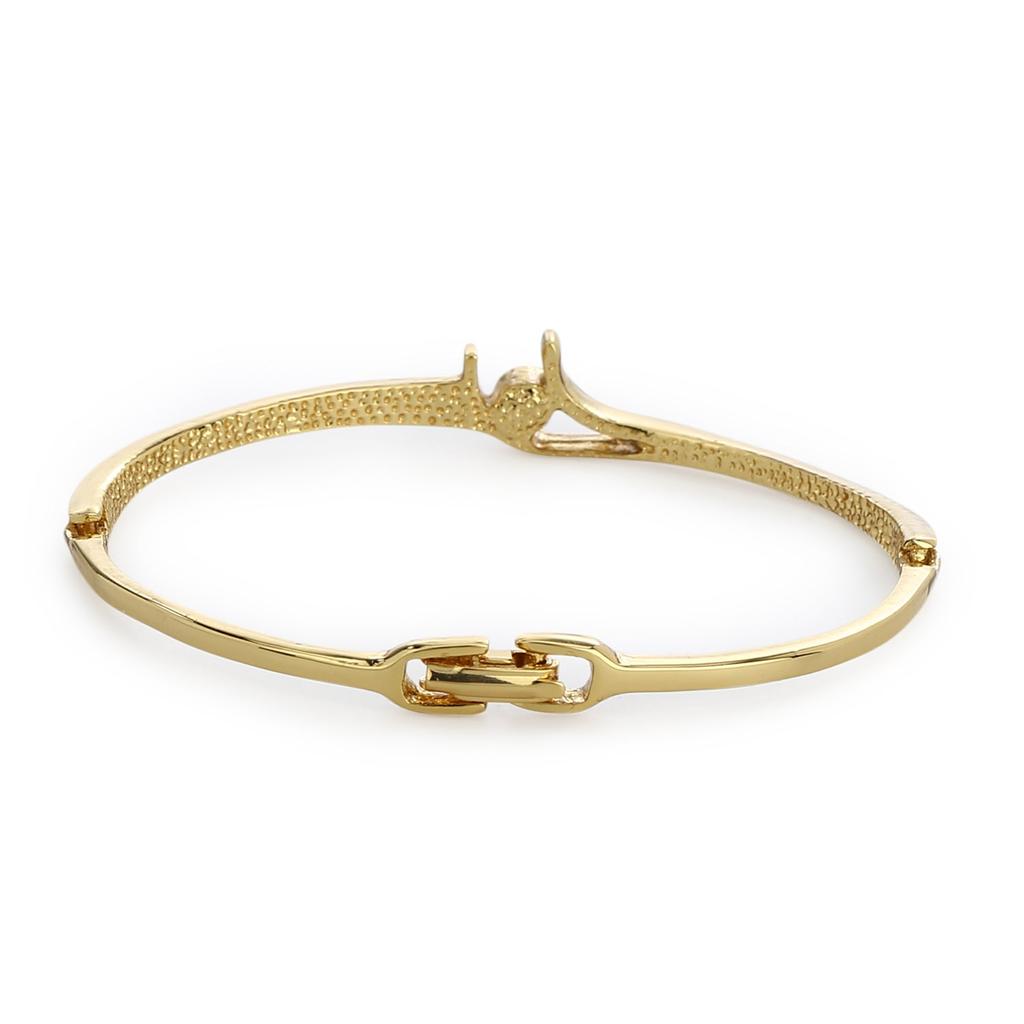 Gold Plated Women's Bracelet with White Stone