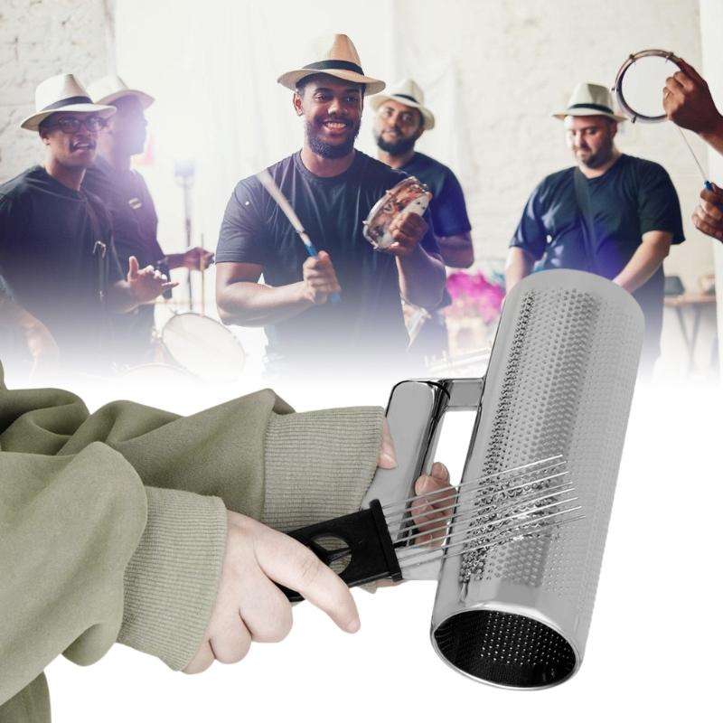 Guiro Instrument Metal Guiro Shaker with Scraper Latin Percussions Instrument Profession Band Accompaniment Sand Hammer