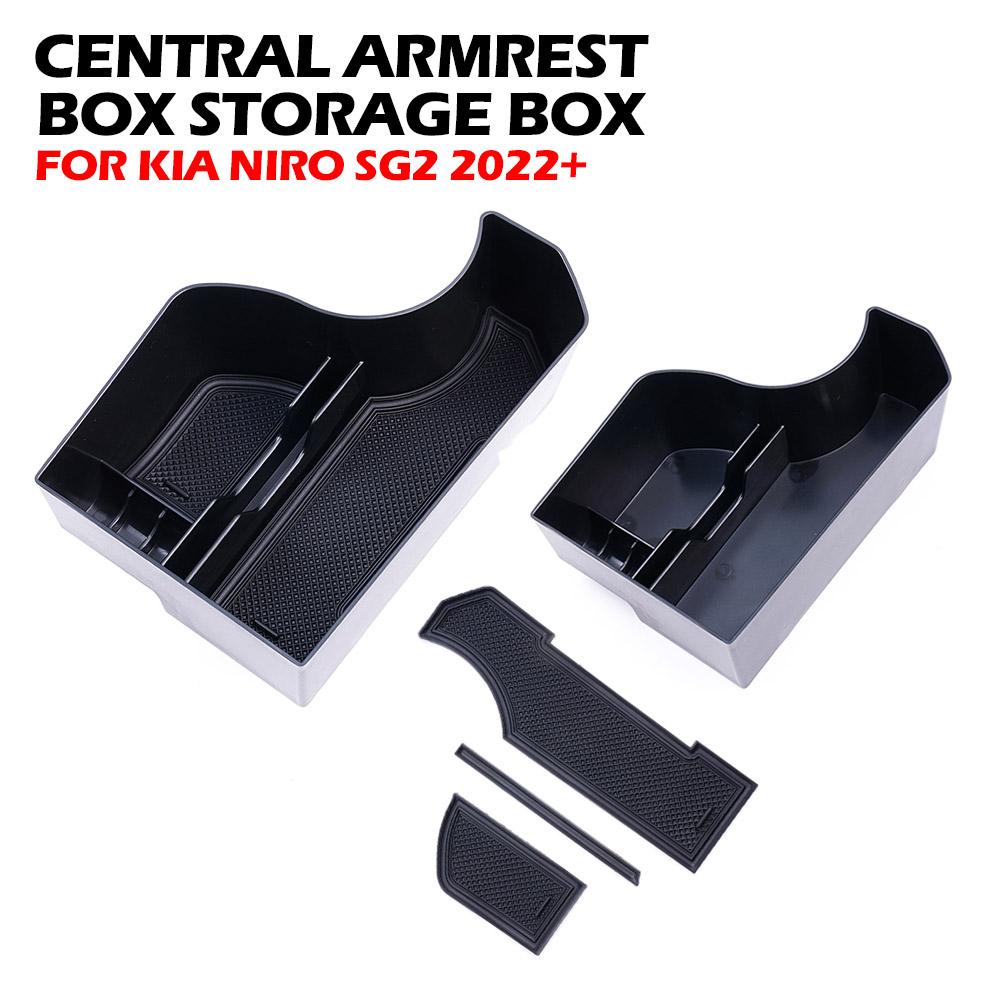 For Kia Niro SG2 EV PHEV 2022 Car Center Console Armrest Storage Box Organizer ABS Organization Waterproof Tray Rack Hand Tools