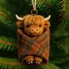 Yousheng Cozy Wrapped Critters Ornament 2D Acrylic Highland Cow Alpaca Hanging Ornament for Holiday Home Party Tree Decor