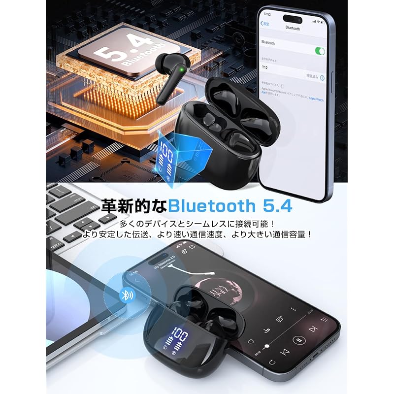 Наушники bluetooth беспроводные наушники совместимы с Bluetooth5.4 YBYP bluetooth светодиодный дисплей шумоподавляющие bluetooth наушники маленькие/легкие