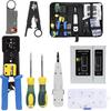 Инструмент для обжима RJ45 Набор сетевых инструментов для Cat5 Cat5e Cat6, Портативный набор инструментов для обжима Ethernet-кабеля 10 в 1 для Rj45/Rj11/Rj12, Набор инструментов для Ethernet 8p8c Cat5