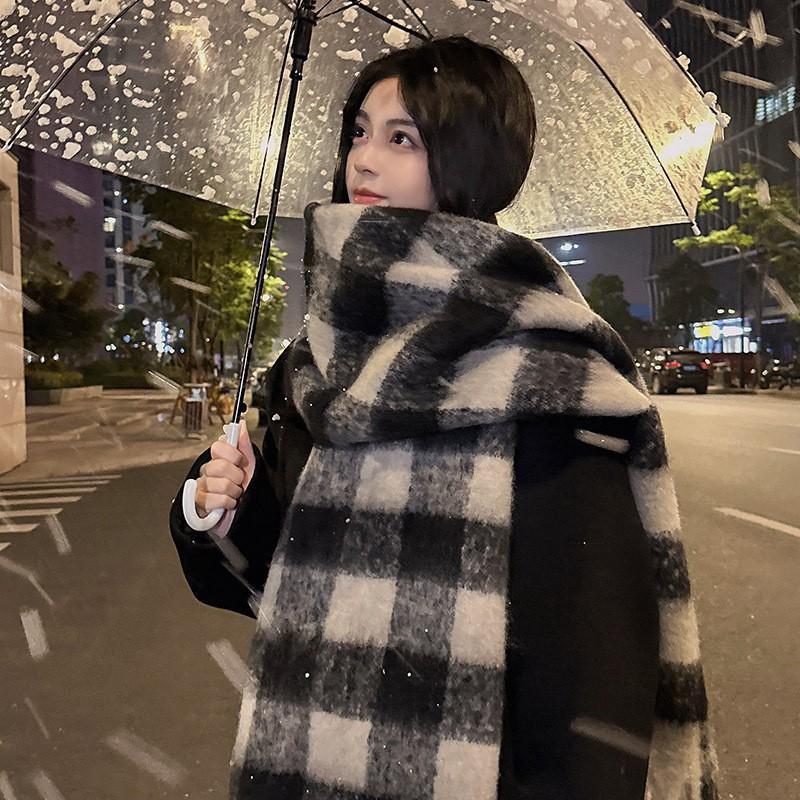 Haute couture version! Double-sided thickened women's beige big scarf, solid color scarf in autumn and winter