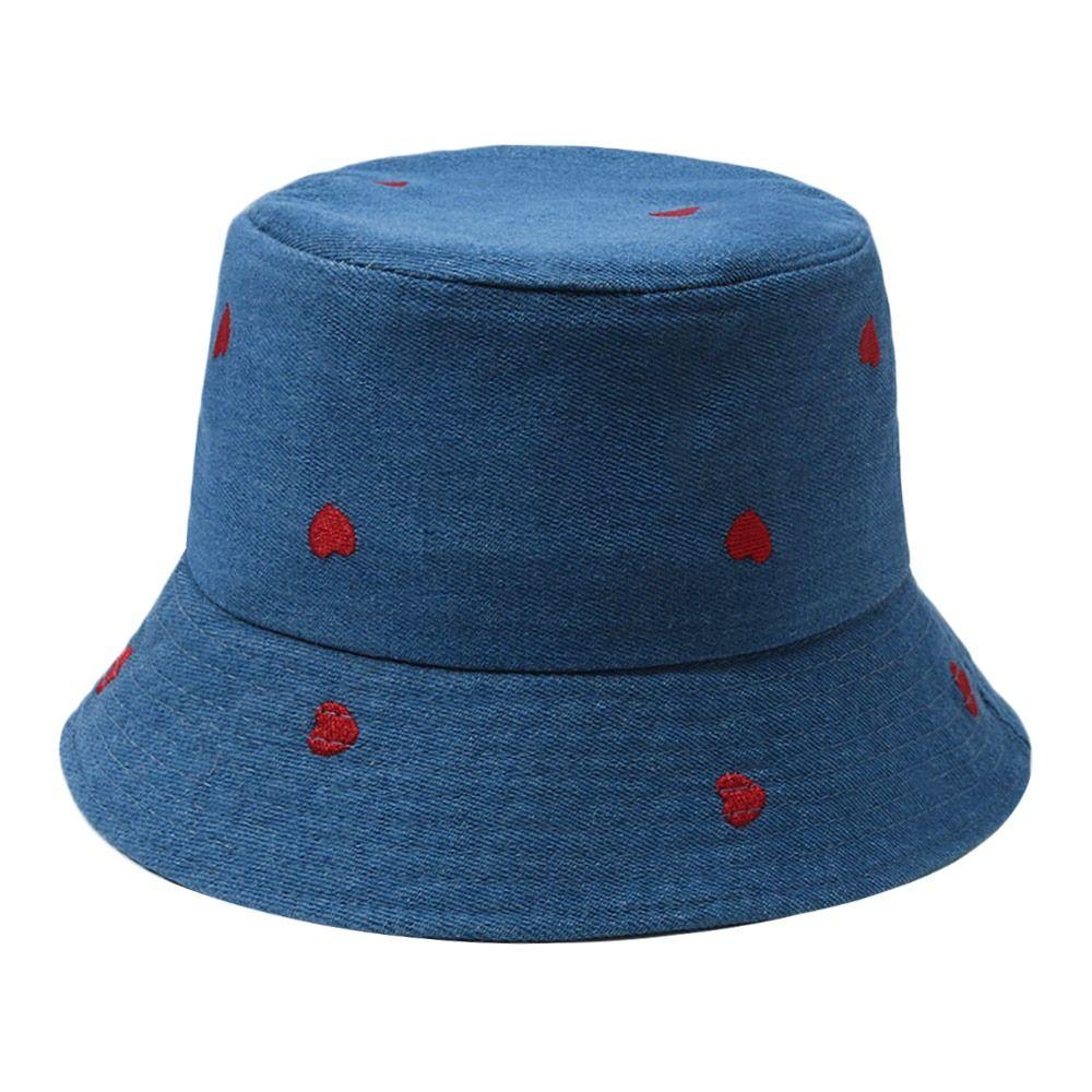 Denim Bucket Hat Foldable Beach Cap Summer Panama Hat for Women