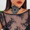 Модный чокер-цветок со стразами, черный ошейник, Лолита, ожерелье-цветок, ожерелье для женщин