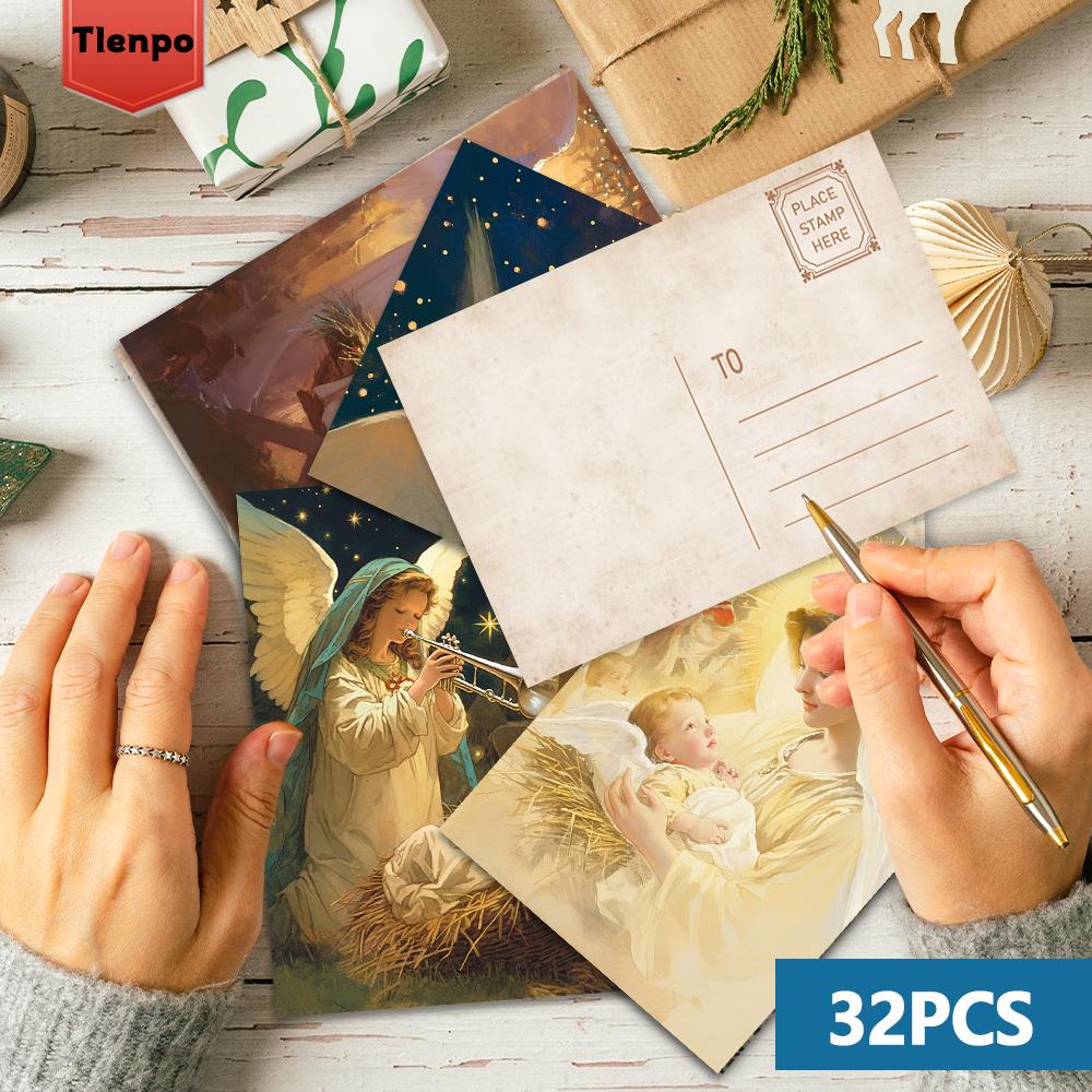 32 шт., Рождественские открытки, рождение Иисуса, подарки на день рождения/юбилей, предметы коллекционирования, подходят для дарения, можно отправлять по почте.