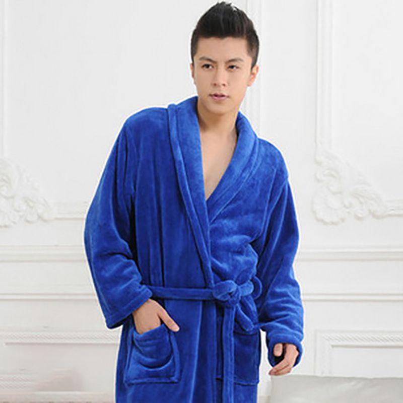 Elegant And Warm Bathrobe For Men And Women Cozy Flannel Winter Kimono
