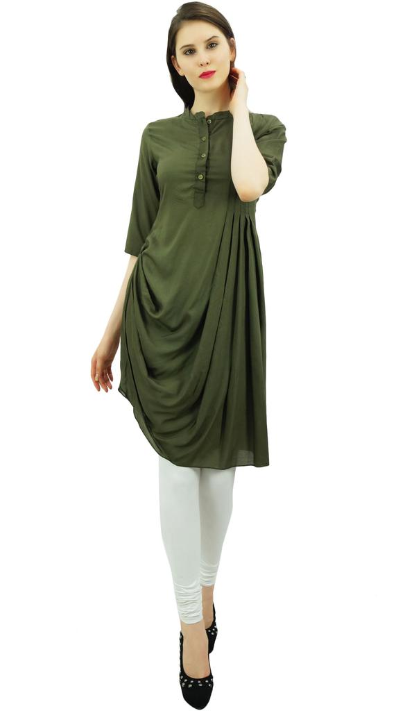 Bimba Womens Chic Style Cowl Kurti Designer Cotton Kurti Casual Wear Tunic