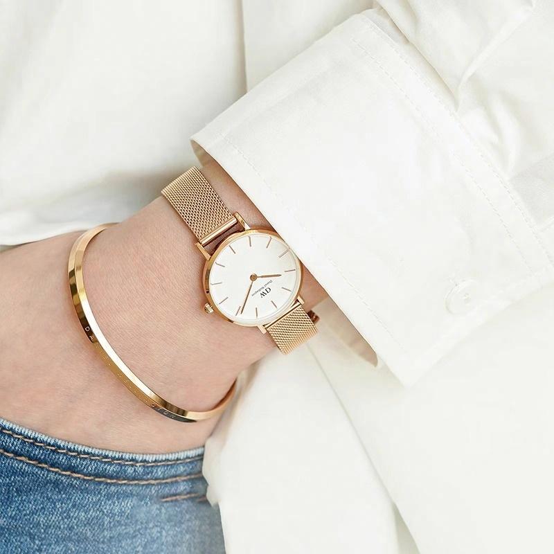 Daniel Wellington European and American watches College Entrance Examination Graduation Season 28mm Fluid Gold Watch Quartz Movement DW00100219