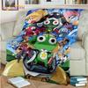 3D Cartoon Keroro Blanket Cute Frog Blanket Soft Lightweight Flannel Blanket for Living Room Bedroom Sofa Travel Camping Blanket