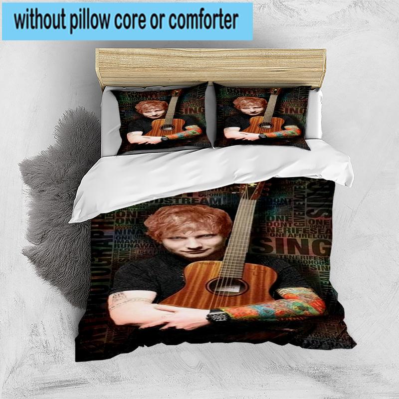 3PCS Ed music Guitar 3pcs Bedding,Including 3PCS Duvet Cover And 2pcs Pillowcases Perfect for Christmas,Ideal for Bedroom, Dormitory