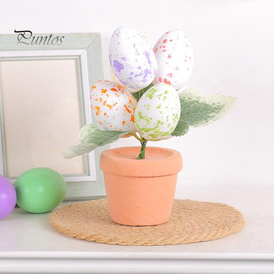 Пасхальное яйцо бонсай красочные имитация пасхального яйца растение в горшке DIY пенопластовые яйца кролика для украшения дома вечерние