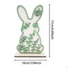 Easter Bunny Wood Sign Desktop Ornament Decor Rabbit Tabletop Centerpiece for Shelf Indoor