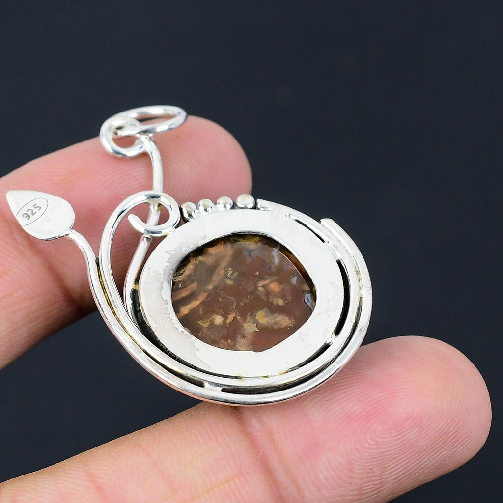 Mothers day Sale 925 Silver Natural Crazy Lace Agate Anniversary Pendant Jewelry