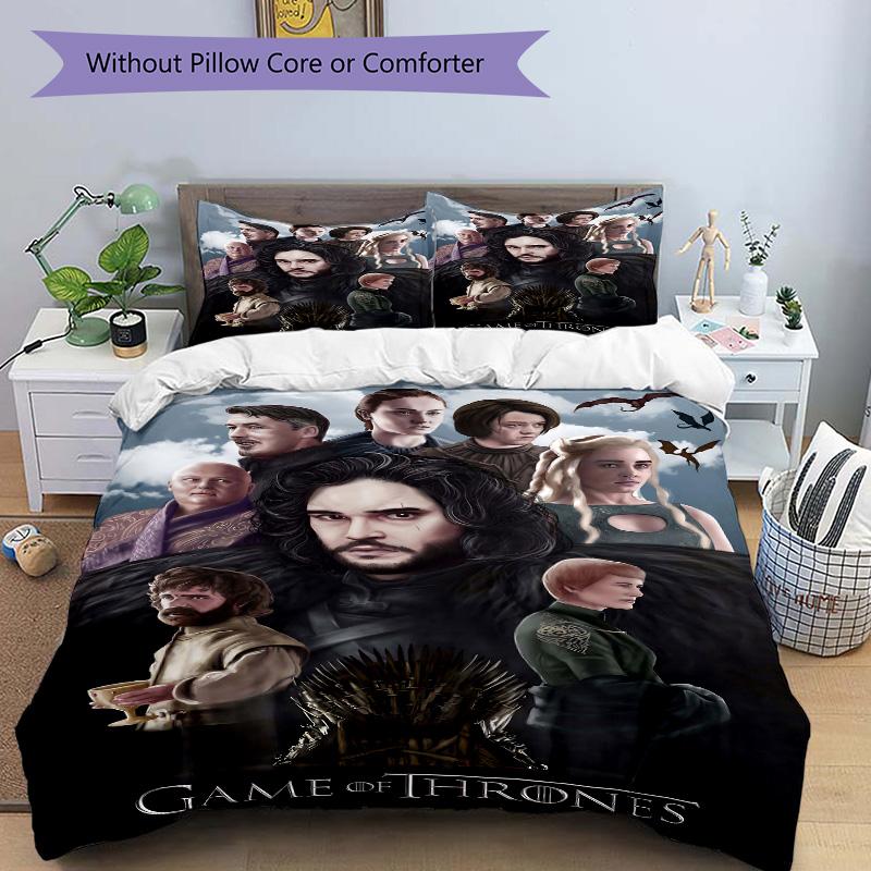Game Thrones Characters Print 3Pcs Bedding Setduvet Cover With 2 Bedropillowcase Home Birthday Gift
