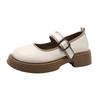 College style Mary Jane women's shoes spring and autumn 2025 new versatile round head shallow mouth single shoes thick heel small leather shoes