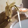 Basin Faucets Design Swan Faucet Gold and White Plated Wash Basin Faucet Hotel Luxury Copper Gold Mixer Taps Hot and Cold Taps