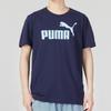 Puma Logo Print Crew Neck Casual Short Sleeve T-Shirt Men Tops Navy-Blue 679852-06