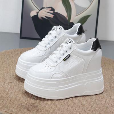 Мода 11 см Натуральная кожа Вулканизированные Летние Высокий Бренд Удобные Весенне-Осенние Платформа Вулканизированные Женские Массивные Кроссовки Лоферы