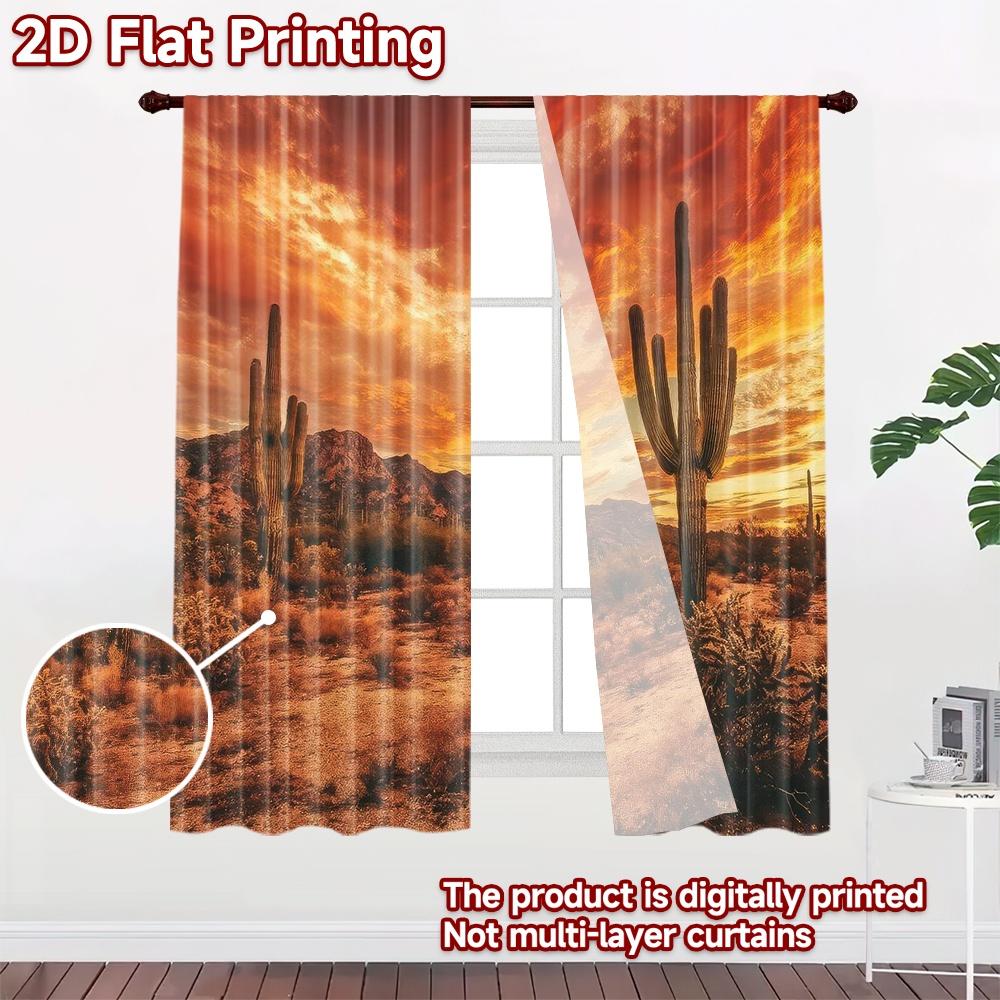 2D плотный фотофон Популярная ткань для фона Закат в пустыне с кактусами 100% полиэстер День рождения Подходит для