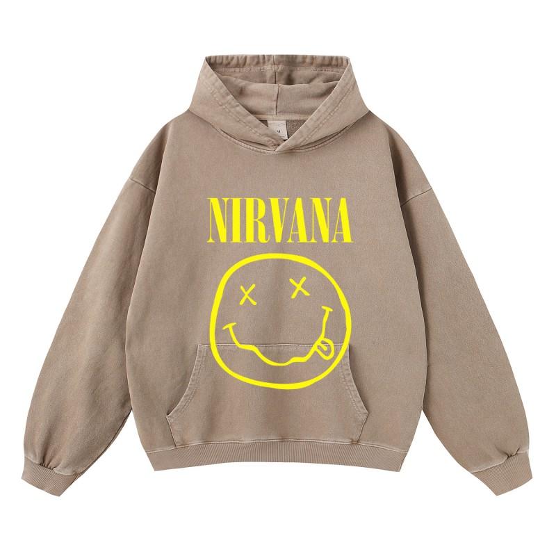 Oversized Rock Band Graphic Hoodie Unisex Washed Cotton Sweatshirt Loose Fit Streetwear