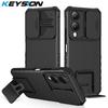 KEYSION Противоударный защитный чехол для VIVO Y17S, слайдер, пушпульная защита объектива камеры, задняя крышка для телефона с подставкой для VIVO Y17S