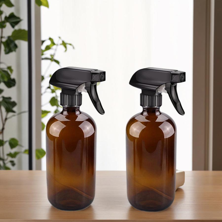 Amber Plastics Spray Bottles, 16 Oz Spray Bottles Refillable Empty Spray Bottle with Adjustable Nozzles for Cleaning Solutions