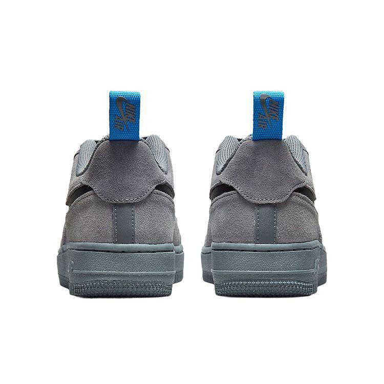 Nike Детские кроссовки Air Force 1 Low GS Cut Out Swoosh - Дымчато-серые, черные, светло-фото-синие DQ1097-001