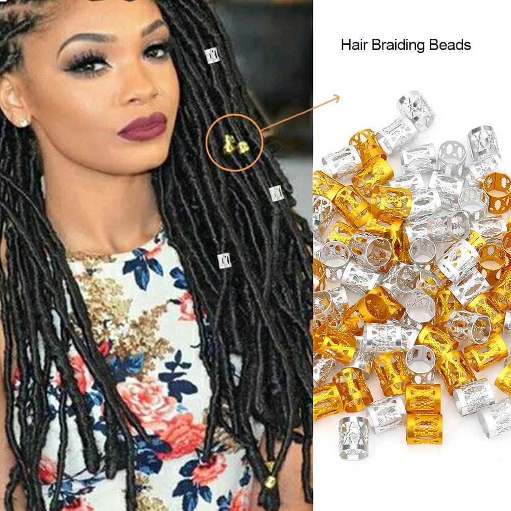 3 Types Adjustable Metal Hair Braid Beads Rings Cuff Hair Beauty Decoration Tools Accessories