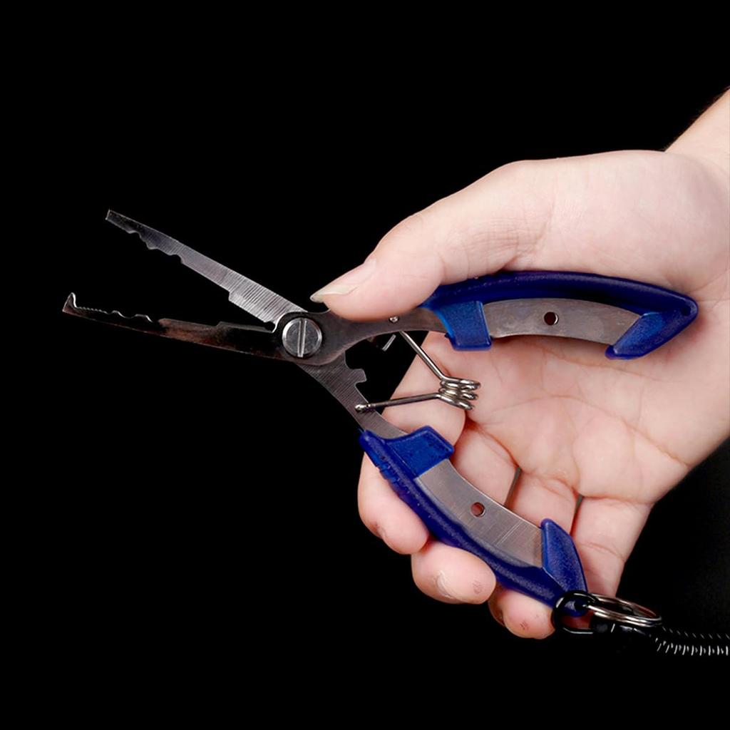 Рыболовные плоскогубцы из нержавеющей стали NUZAMAS Blue Gear изогнутые рыболовные плоскогубцы из нержавеющей стали щипцы для обжима лески рыболовные плоскогубцы из нержавеющей стали ловец рыбы