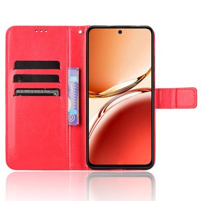 Кожаный чехол-кошелек для телефона Oppo Reno12 F 5G/Oppo F27 5G, текстура "Crazy Horse"