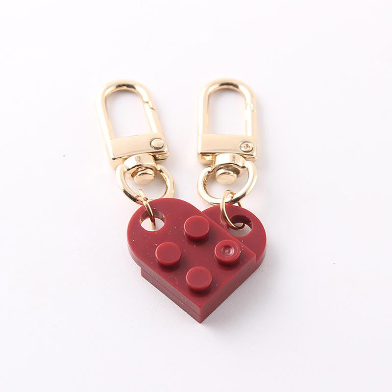 2 шт. Брелок-кирпичик в форме сердца для пар, дружбы, женщин, мужчин, ювелирный подарок, брелки