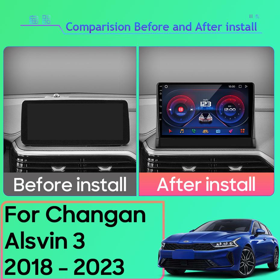 Android Мультимедиа Для Changan Alsvin 3 2018 - 2025 Автомобильный Стерео Процессор Радио QLED Плеер Навигация Carplay Авто HDR Cam Dash BT WIF