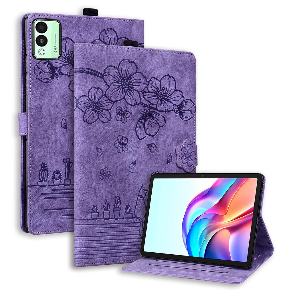 Чехол для TECNO Megapad 11 с отделениями для карт, кожаный чехол-подставка для планшета, флип-чехол, цветок, кошка