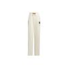 Neo Solid Color Patch Logo Elastic Waist Straight Leg Track Pants Women Bottoms White HZ2438