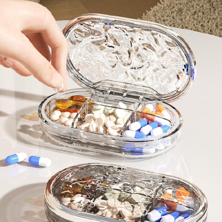Портативная аптечка со съемным разделителем, герметичная, с узором в виде водяных кругов, органайзер для таблеток, футляр для хранения лекарств