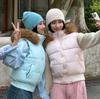 Хлопковый жилет с меховым воротником в горошек женский осенний и зимний новый свободный короткий хлопковый жилет с капюшоном хлопковый жилет модный на улице