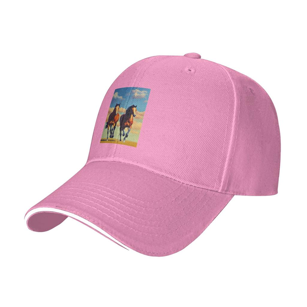 Running Horse And Equestrian Cap Casual Baseball Caps Adjustable Hat Hip Hop Summer Unisex Baseball Hats Customizable