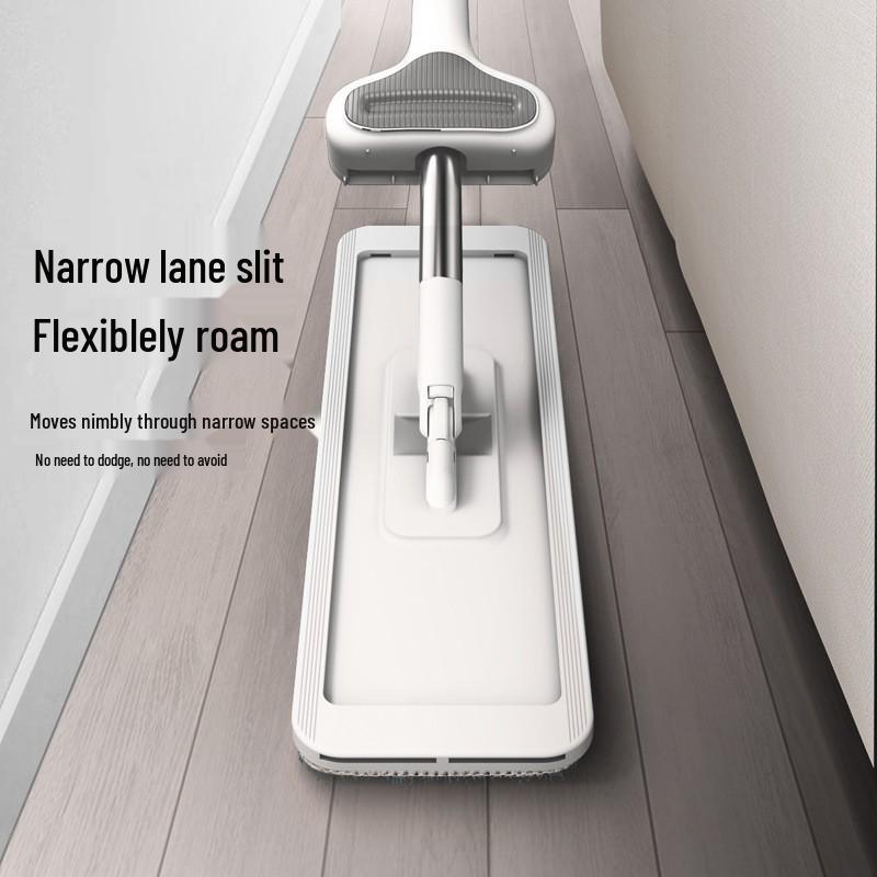 Hand-Free Flat Mop for Wooden and Tile Floors